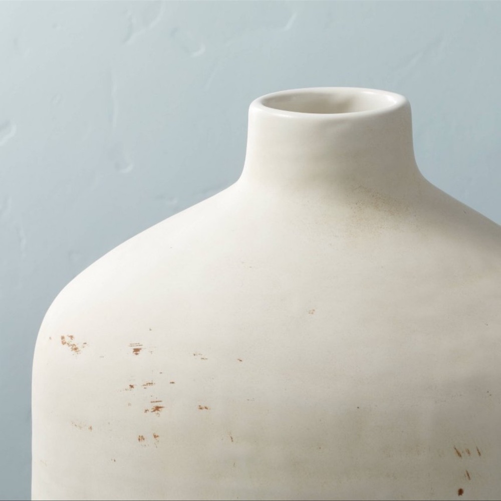 Large Textured Distressed Ceramic Vase - Picture 4 of 5